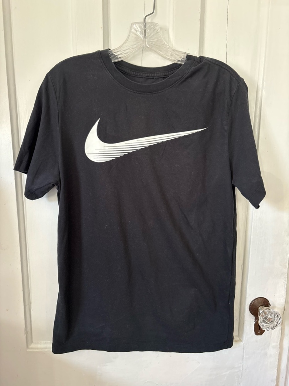 Nike Black Short-Sleeve Tee with White Swoosh